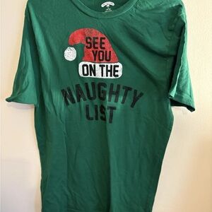 vintage Holiday Time Green Santa Hat Tee Mens size Medium